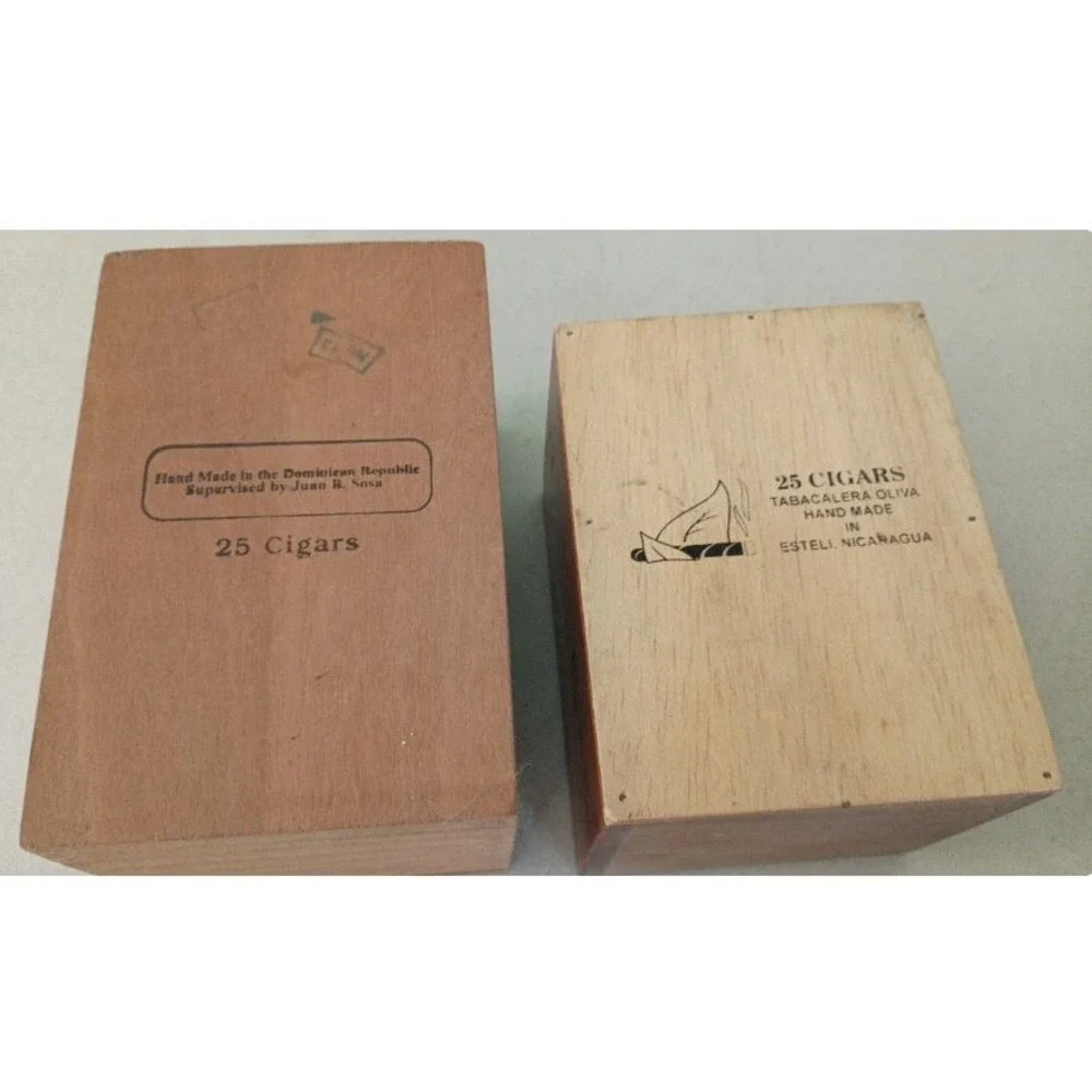 Lot of 6 Empty Wooden Cigar Boxes